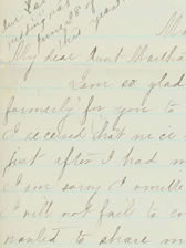 cropped view of letter